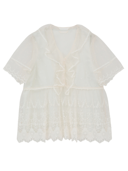 オリジナルローズチュールブラウス