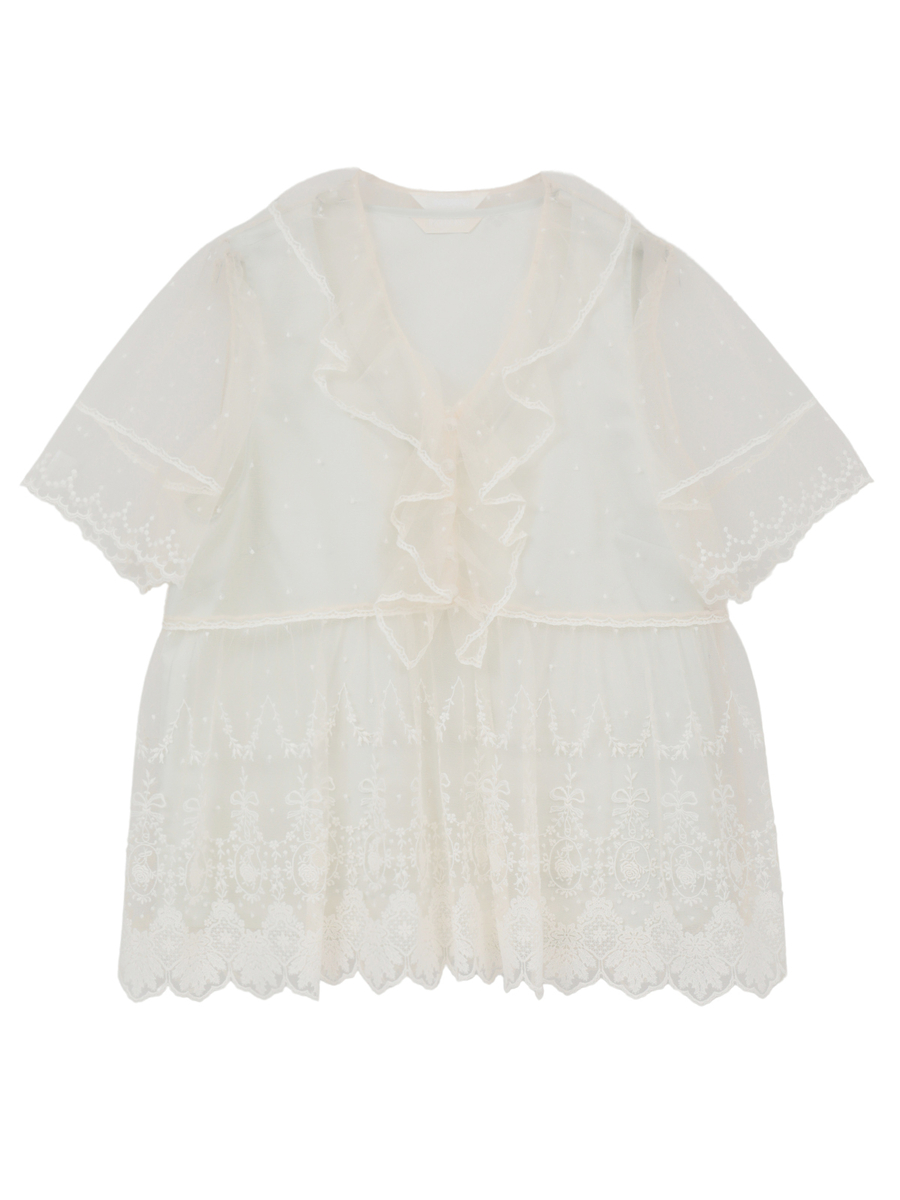 オリジナルローズチュールブラウス 詳細画像 クロ 1