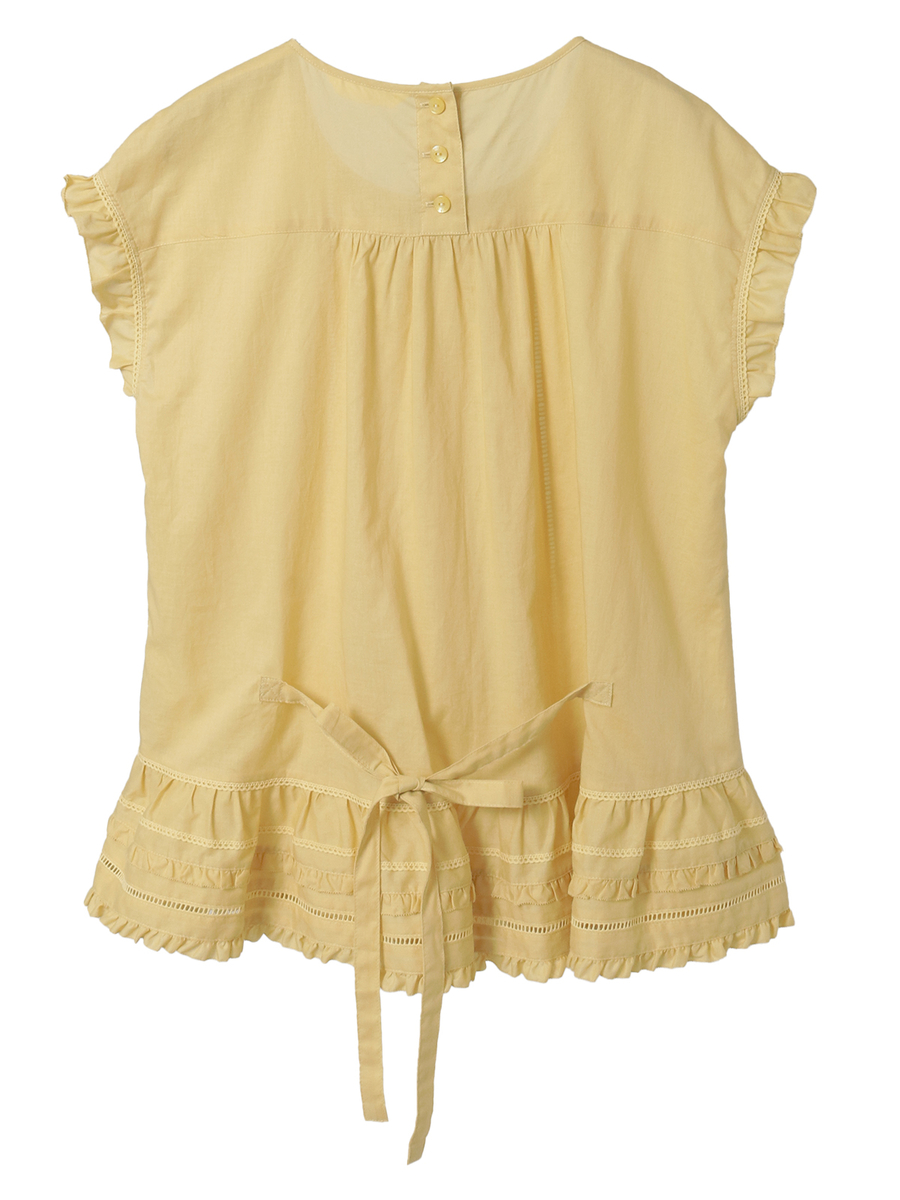 【INGEBORG Blanche (インゲボルグ ブランシェ)】フレンチスリーブブラウス 詳細画像 シロ 2