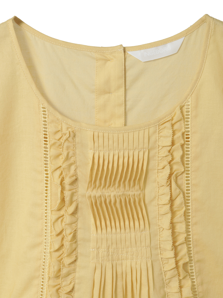 【INGEBORG Blanche (インゲボルグ ブランシェ)】フレンチスリーブブラウス 詳細画像 シロ 3