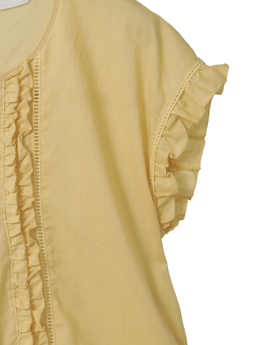 【INGEBORG Blanche (インゲボルグ ブランシェ)】フレンチスリーブブラウス 詳細画像 シロ 5