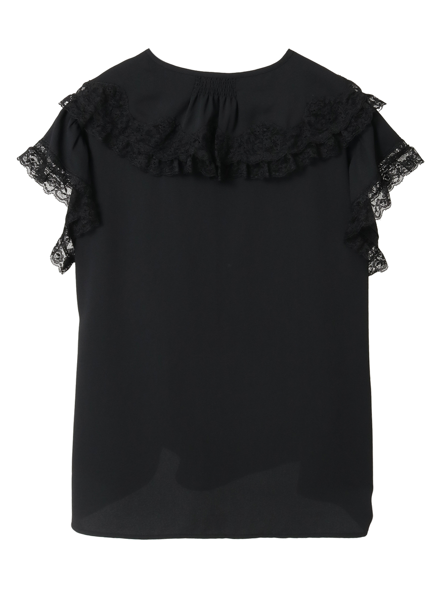 【INGEBORG Blanche (インゲボルグ ブランシェ)】フレアーカラーブラウス 詳細画像 シロ 2