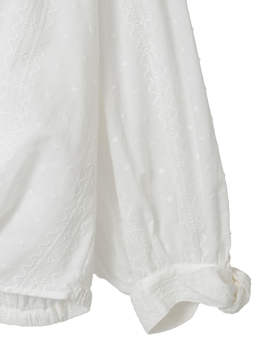 【INGEBORG Blanche (インゲボルグ ブランシェ)】コットン刺繍ブラウス 詳細画像 オフ 4