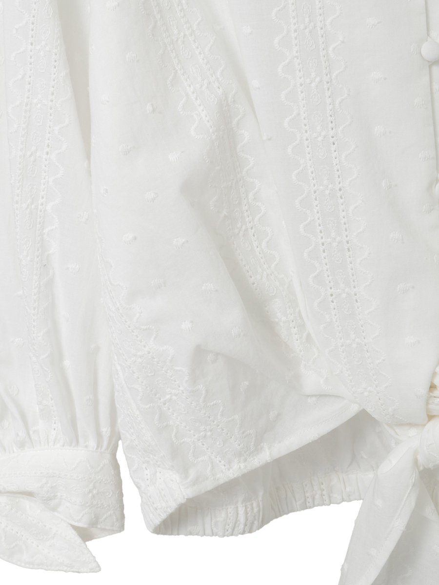 【INGEBORG Blanche (インゲボルグ ブランシェ)】コットン刺繍ブラウス 詳細画像 オフ 5