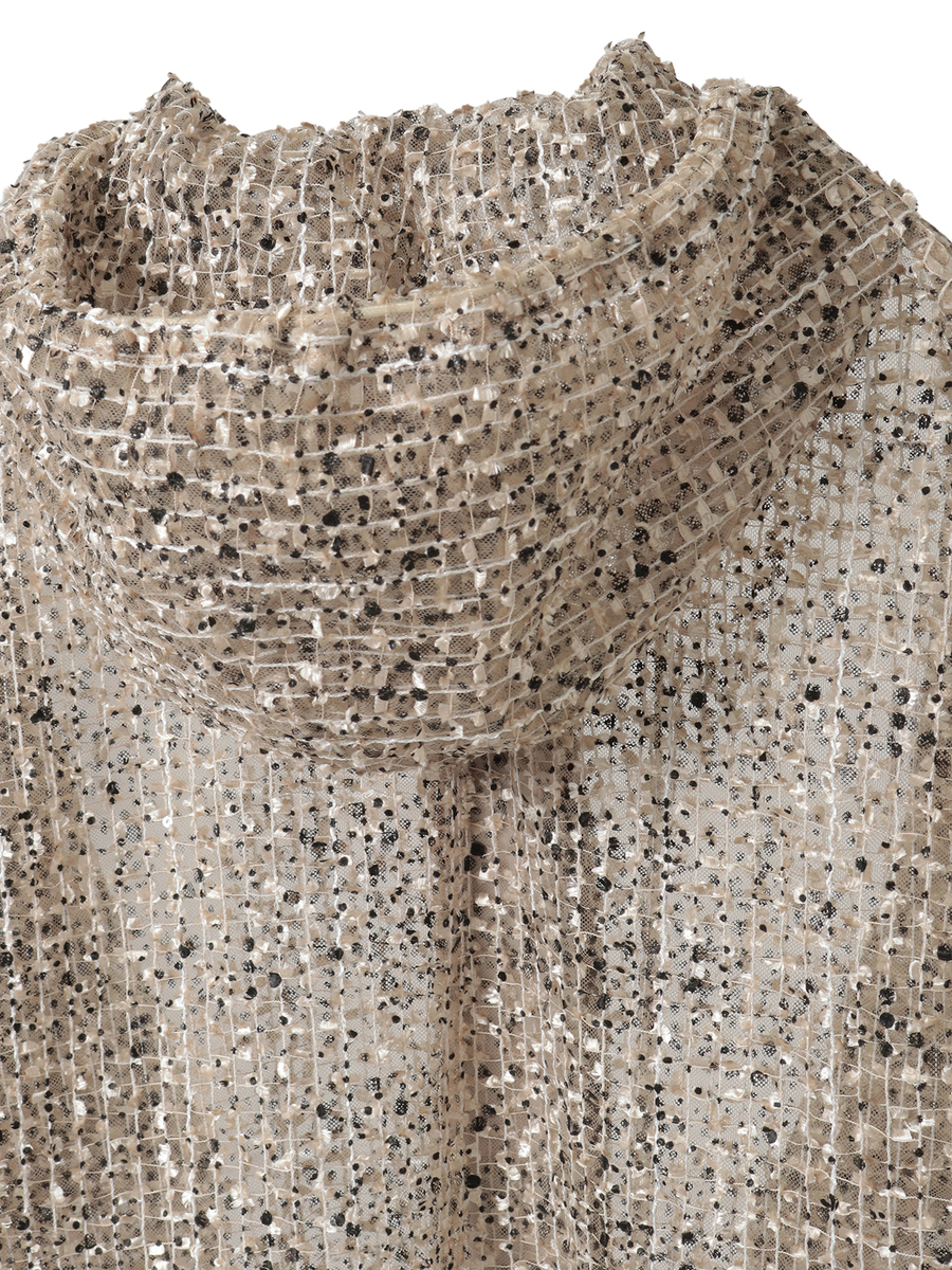 フロッキードットpt.チェックチュールフーディジャケット 詳細画像 クロ 4