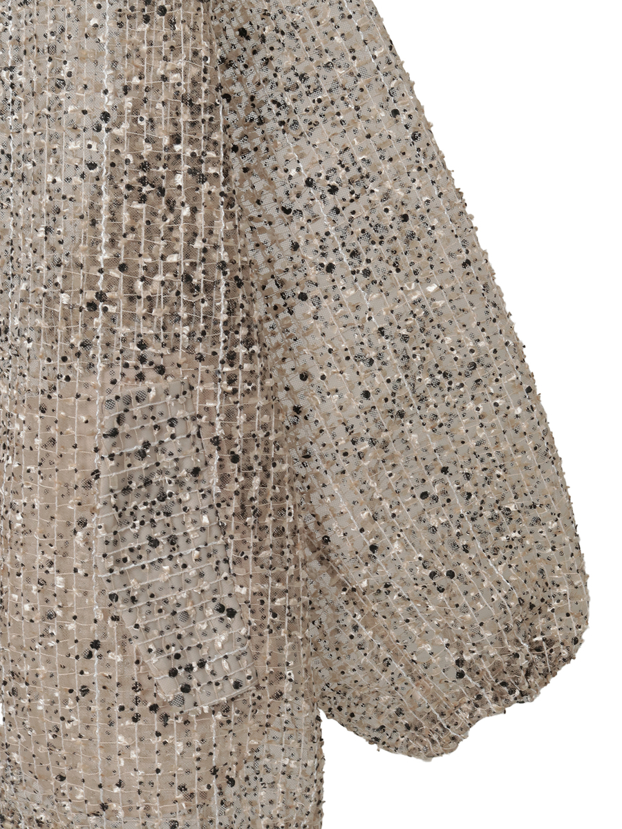 フロッキードットpt.チェックチュールフーディジャケット 詳細画像 クロ 5