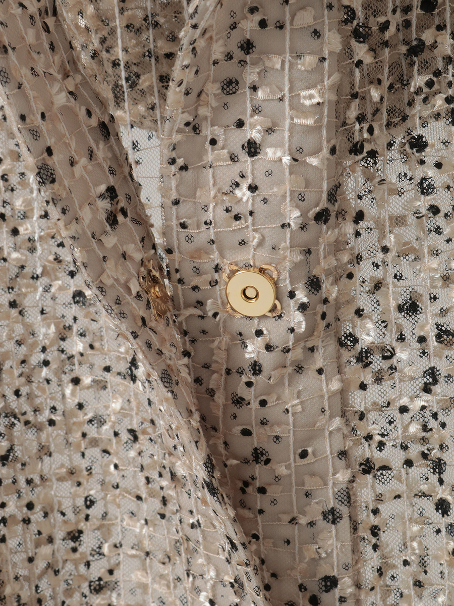 フロッキードットpt.チェックチュールフーディジャケット 詳細画像 クロ 7