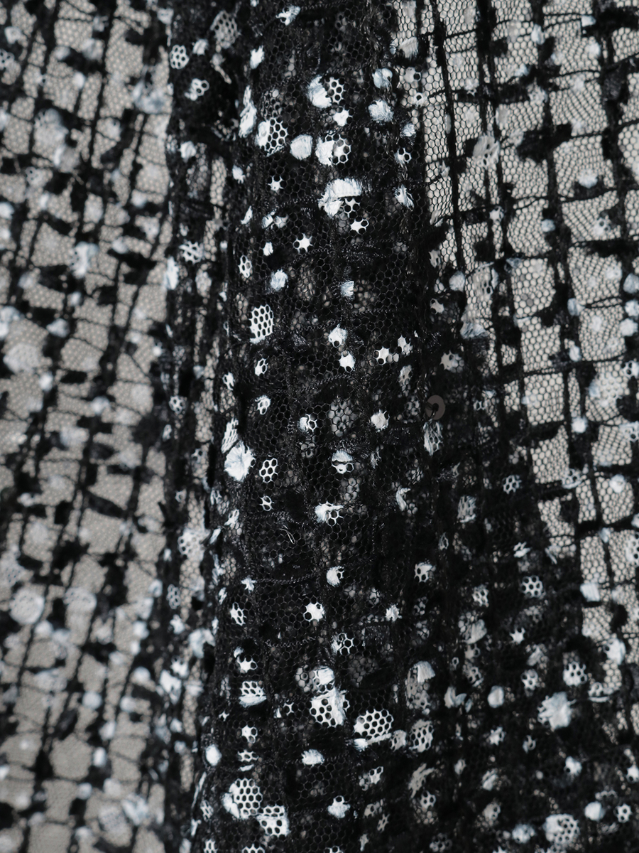 フロッキードットpt.チェックチュールフーディジャケット 詳細画像 クロ 8