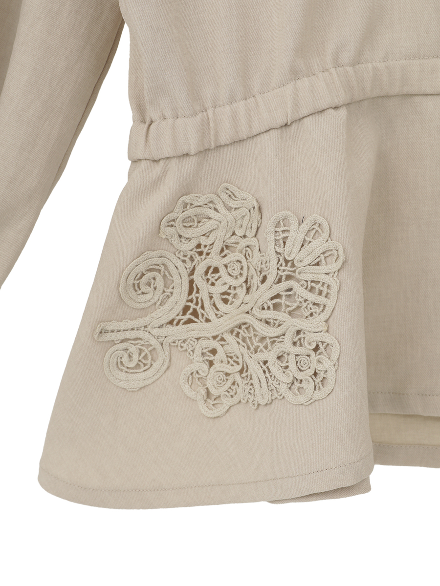 透かしコード刺繍ノーカラージャケット 詳細画像 シロ 6