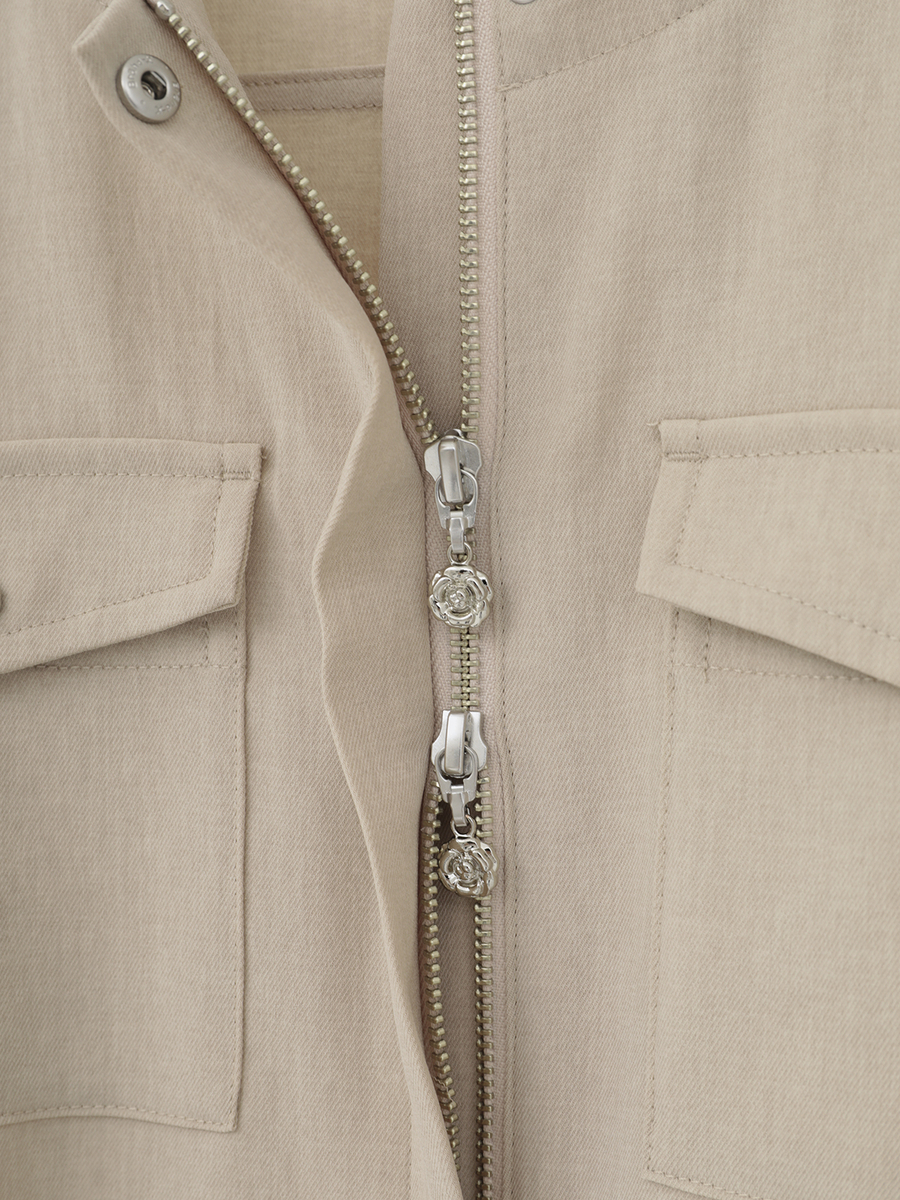 透かしコード刺繍ノーカラージャケット 詳細画像 シロ 8