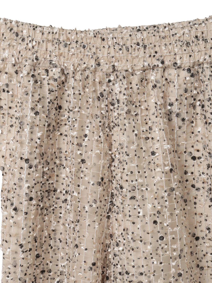 フロッキードットpt.チェックチュールワイドパンツ 詳細画像 クロ 3