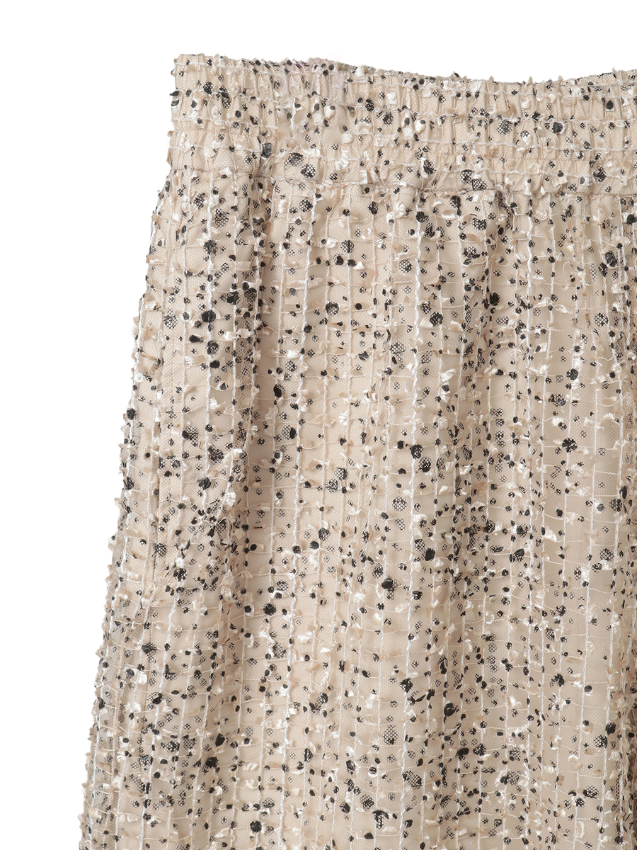 フロッキードットpt.チェックチュールワイドパンツ 詳細画像 クロ 4