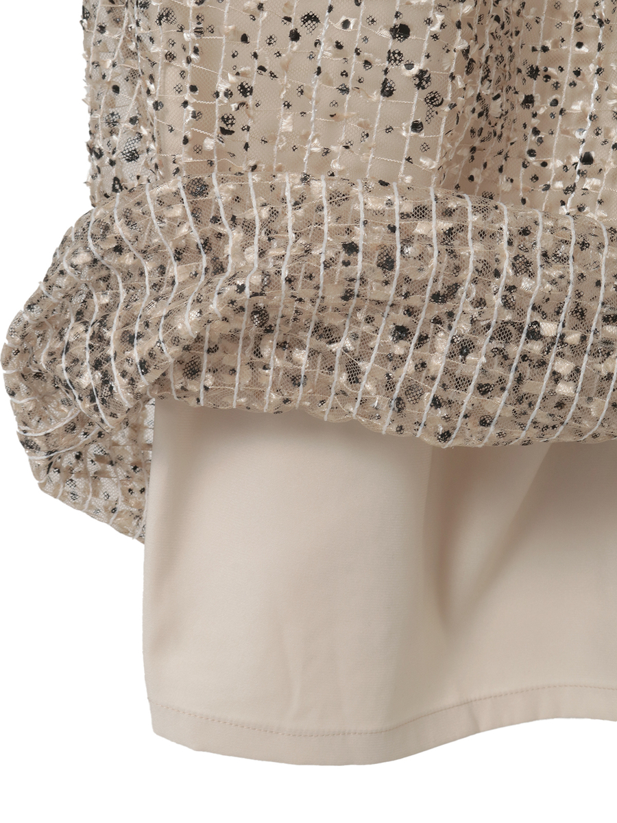 フロッキードットpt.チェックチュールワイドパンツ 詳細画像 クロ 6