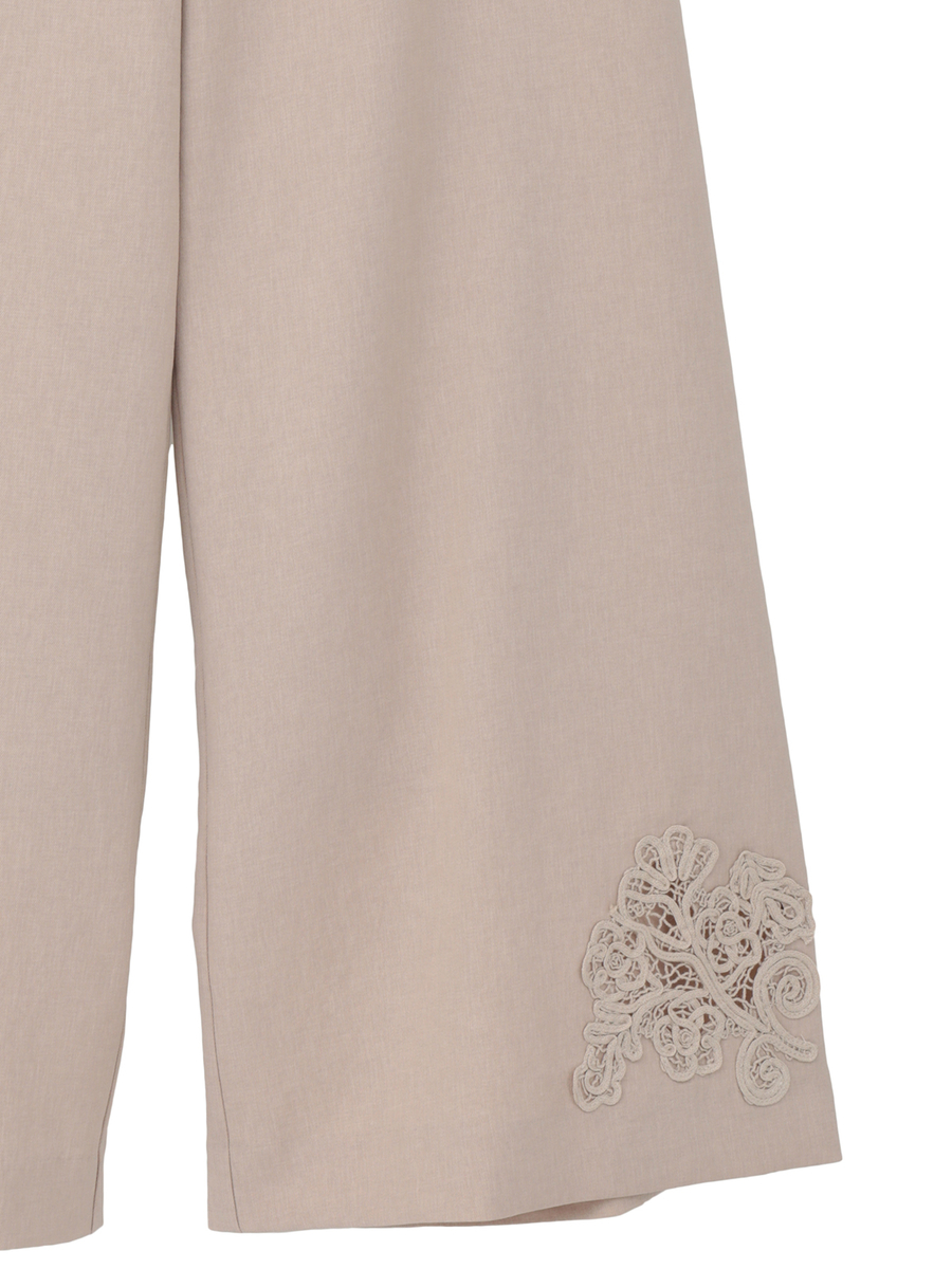 透かしコード刺繍ワイドパンツ 詳細画像 シロ 5