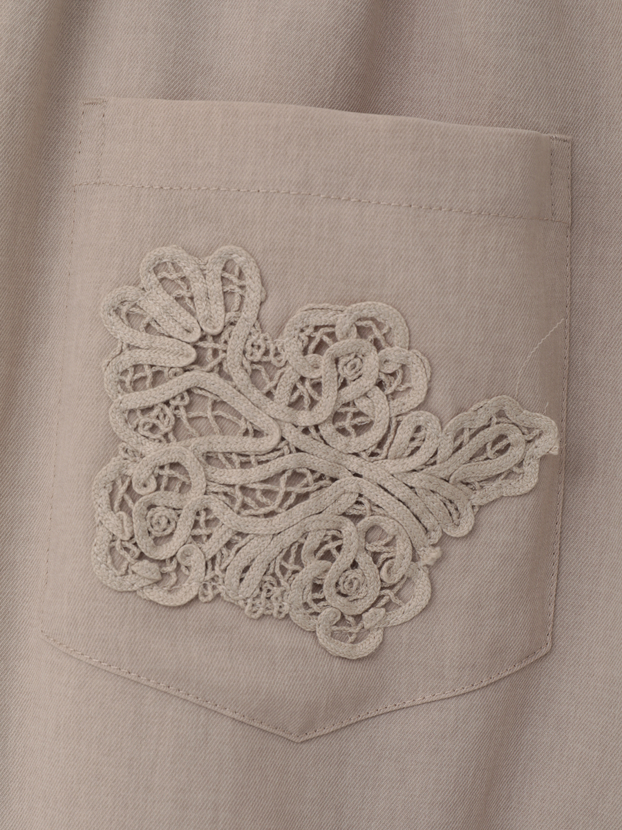 透かしコード刺繍ワイドパンツ 詳細画像 シロ 8