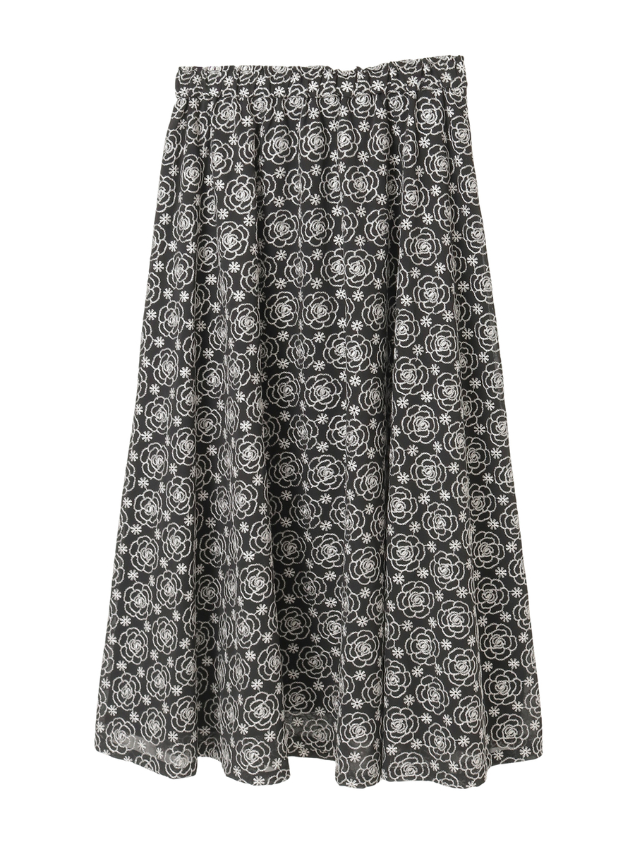 カメリアシフォンレーススカート 詳細画像 クロ 1