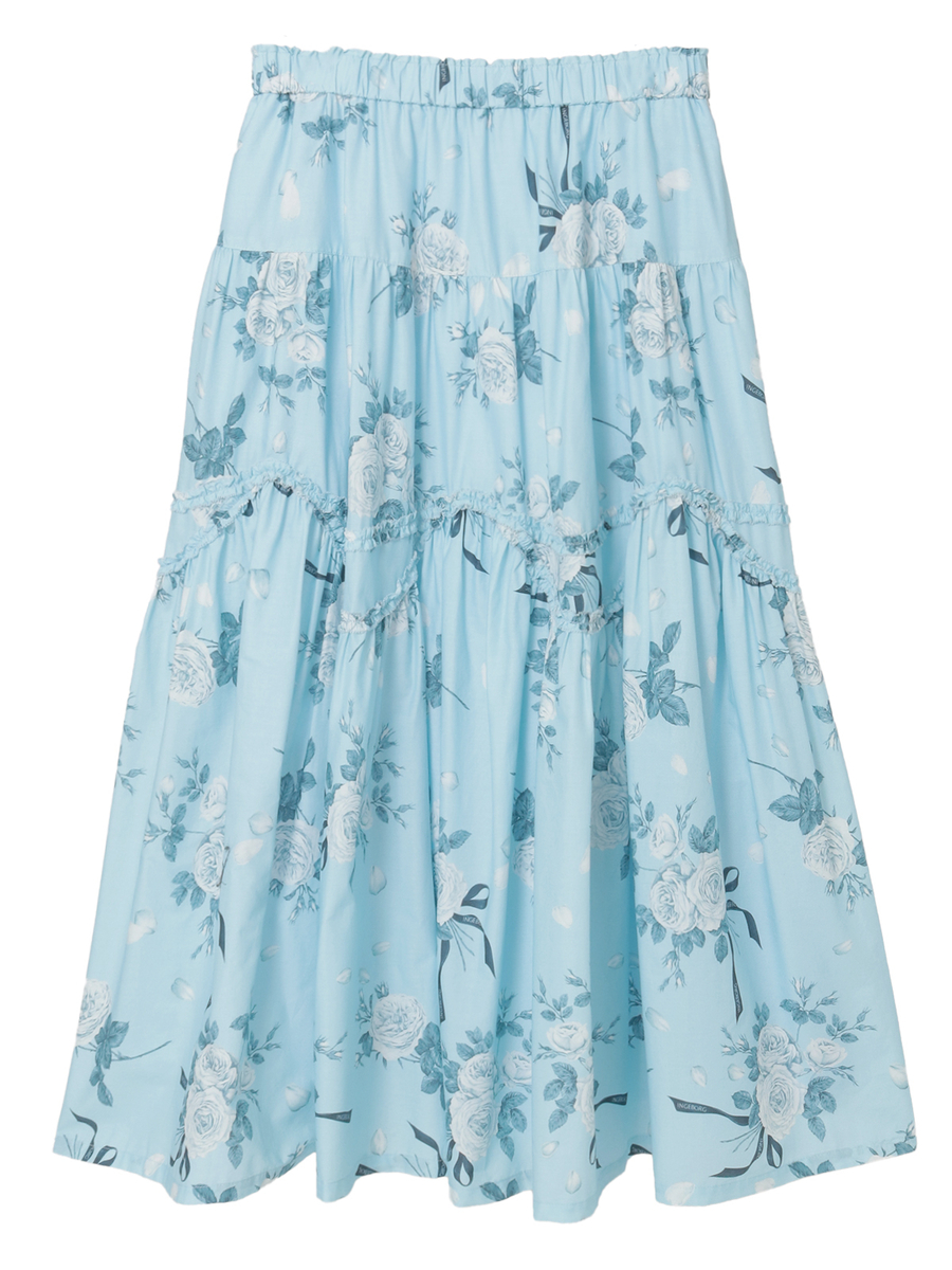 エッチングローズpt.スカート 詳細画像 ブルー 1