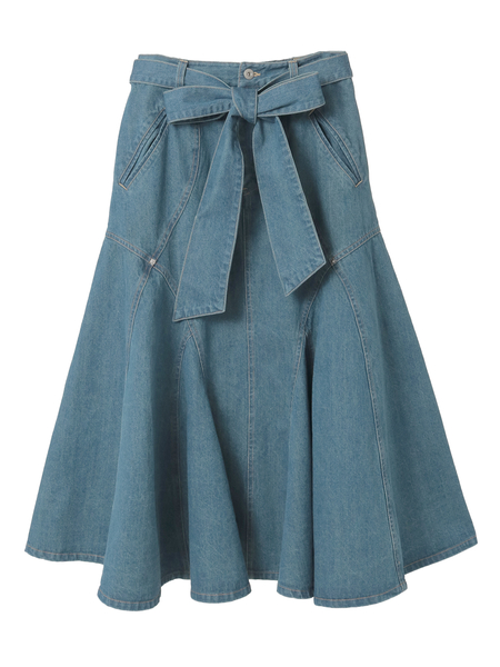 9ozデニムマーメードフレアースカート