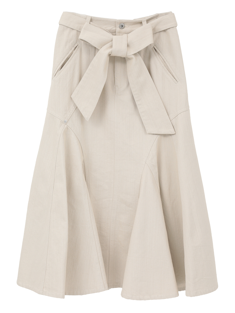 9ozデニムマーメードフレアースカート 詳細画像 ベージュ 1