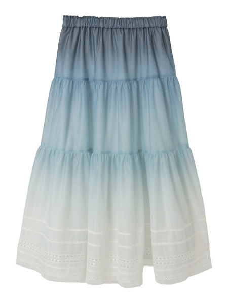 グラデーションデニムpt.ティアードスカート