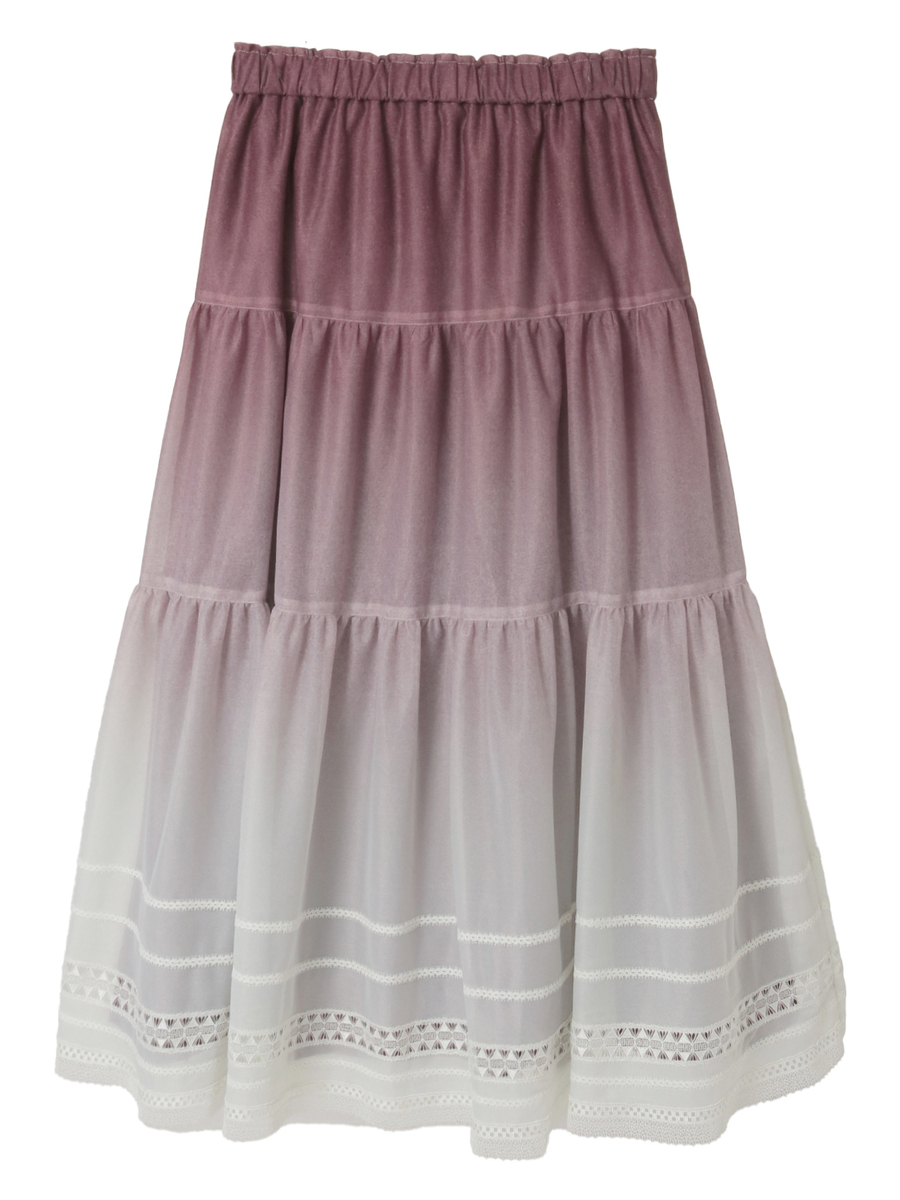 グラデーションデニムpt.ティアードスカート 詳細画像 ブルー 1