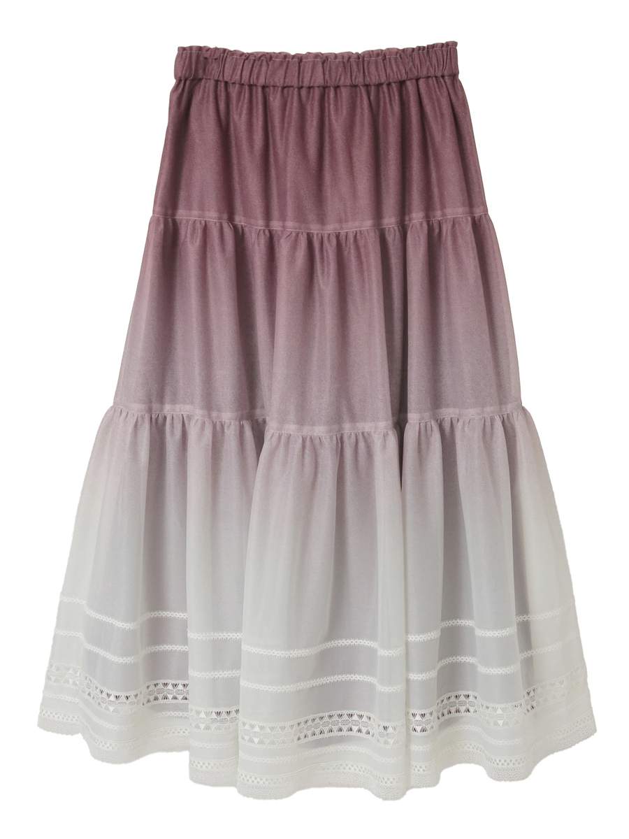 グラデーションデニムpt.ティアードスカート 詳細画像 ブルー 2