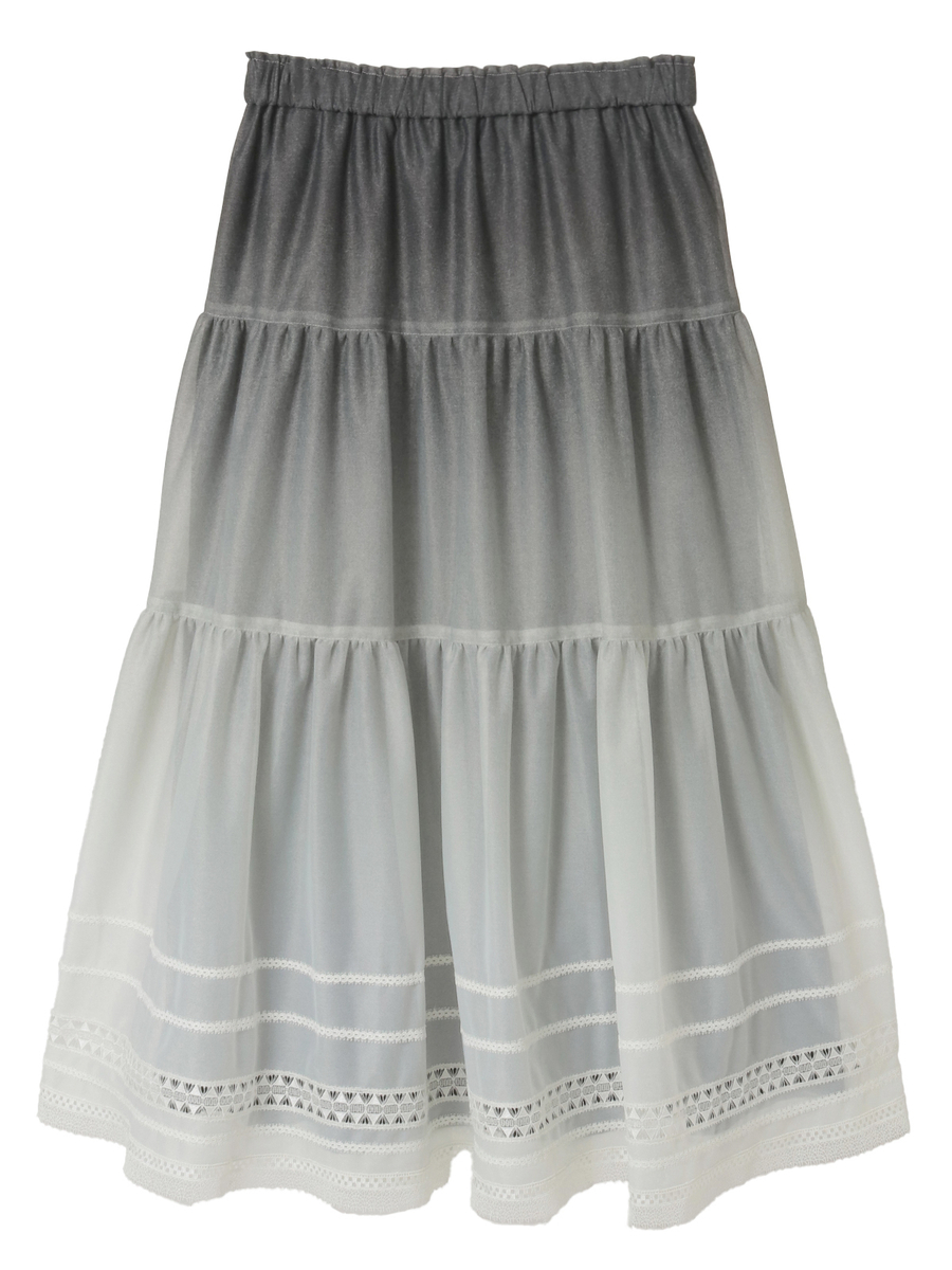 グラデーションデニムpt.ティアードスカート 詳細画像 クロ 1