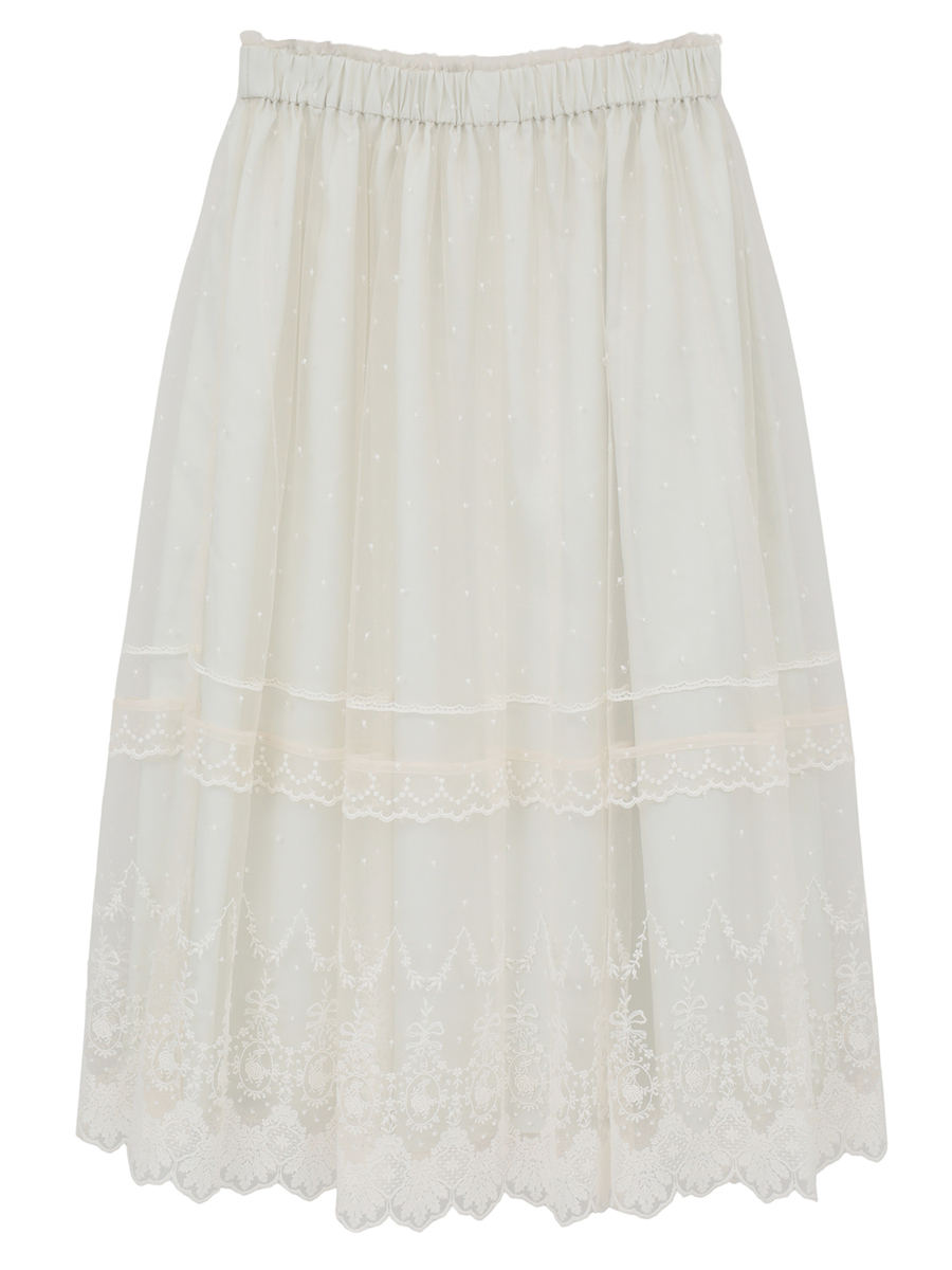 オリジナルローズチュールスカート 詳細画像 シロ 2