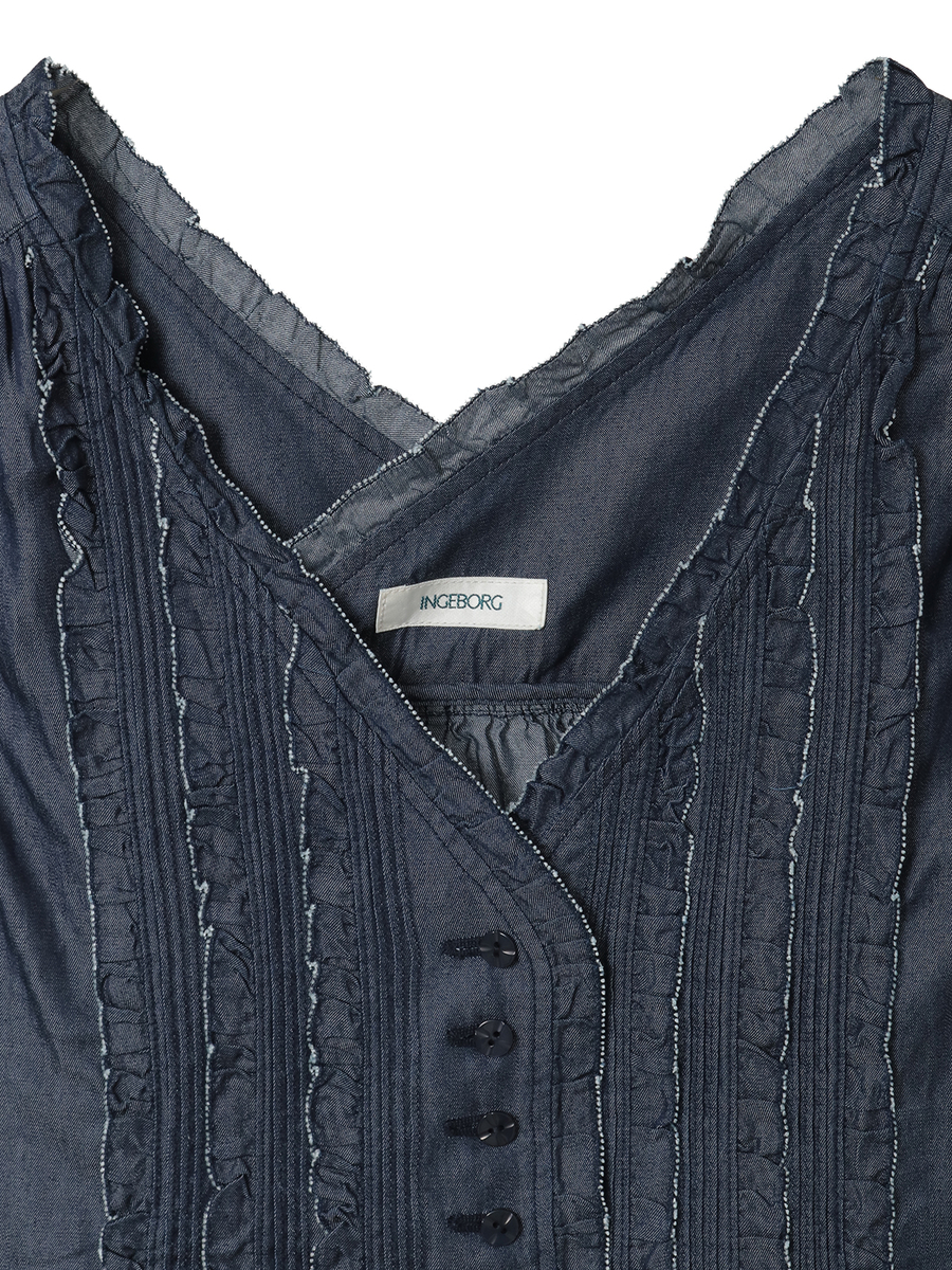 4.5ozデニムベスト 詳細画像 クロ 3