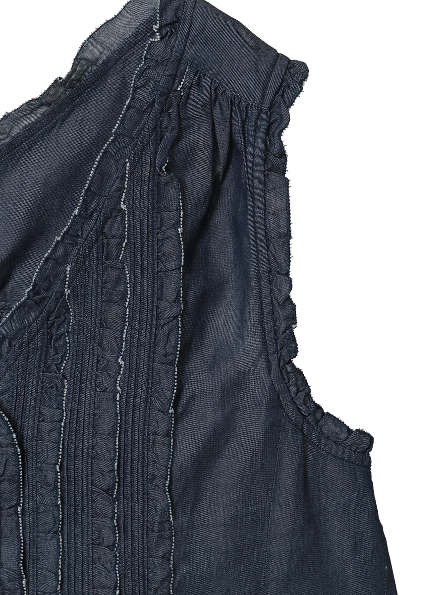 4.5ozデニムベスト 詳細画像 クロ 4