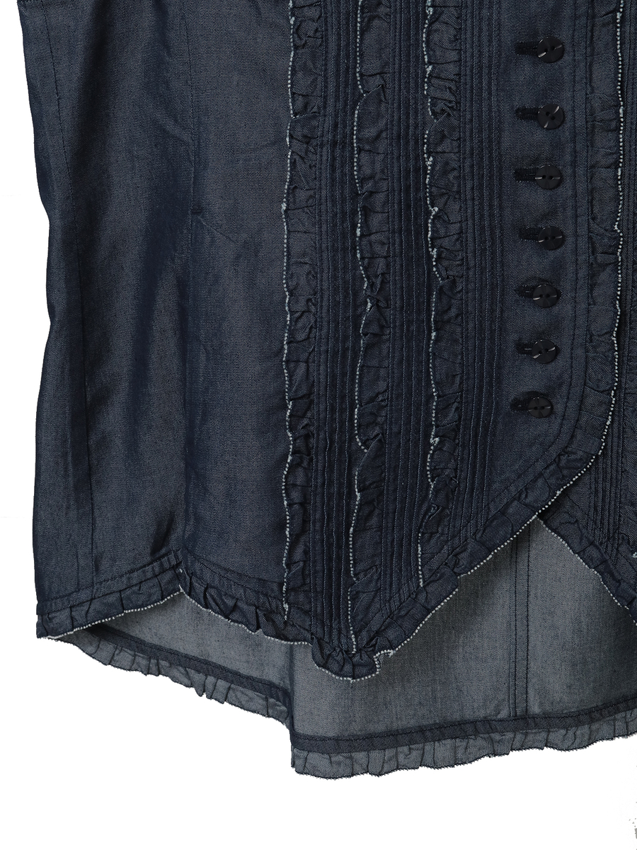 4.5ozデニムベスト 詳細画像 クロ 5