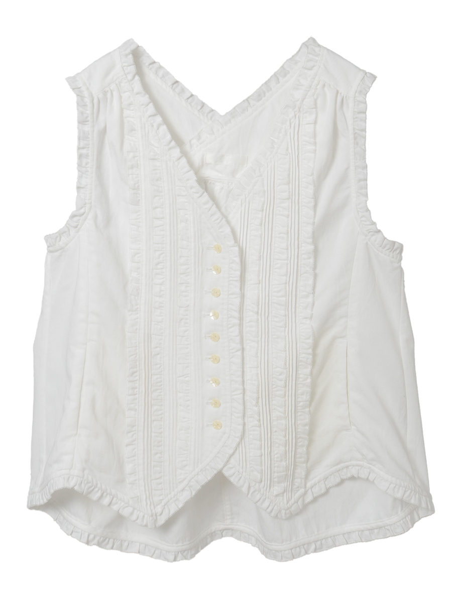 4.5ozデニムベスト 詳細画像 シロ 1