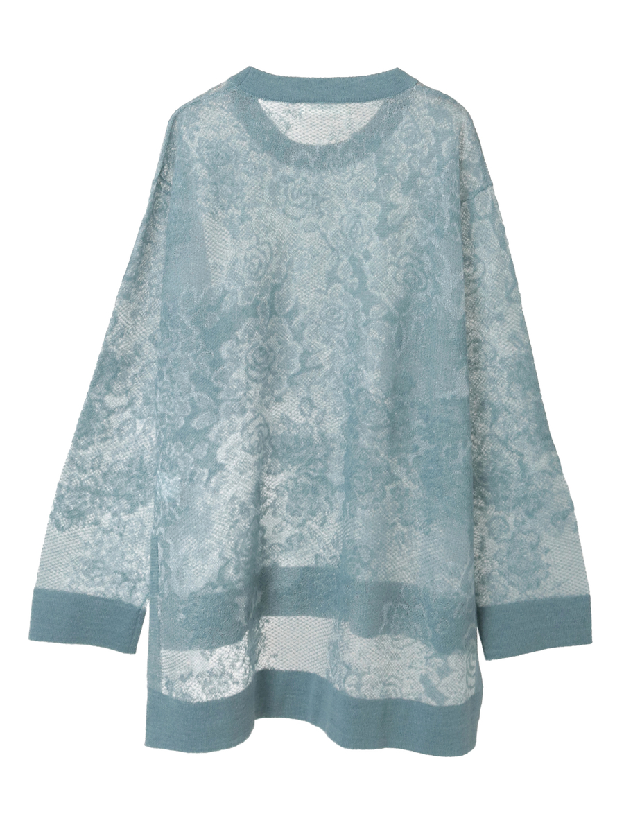 バラ柄レース編みニット 詳細画像 オフ 2