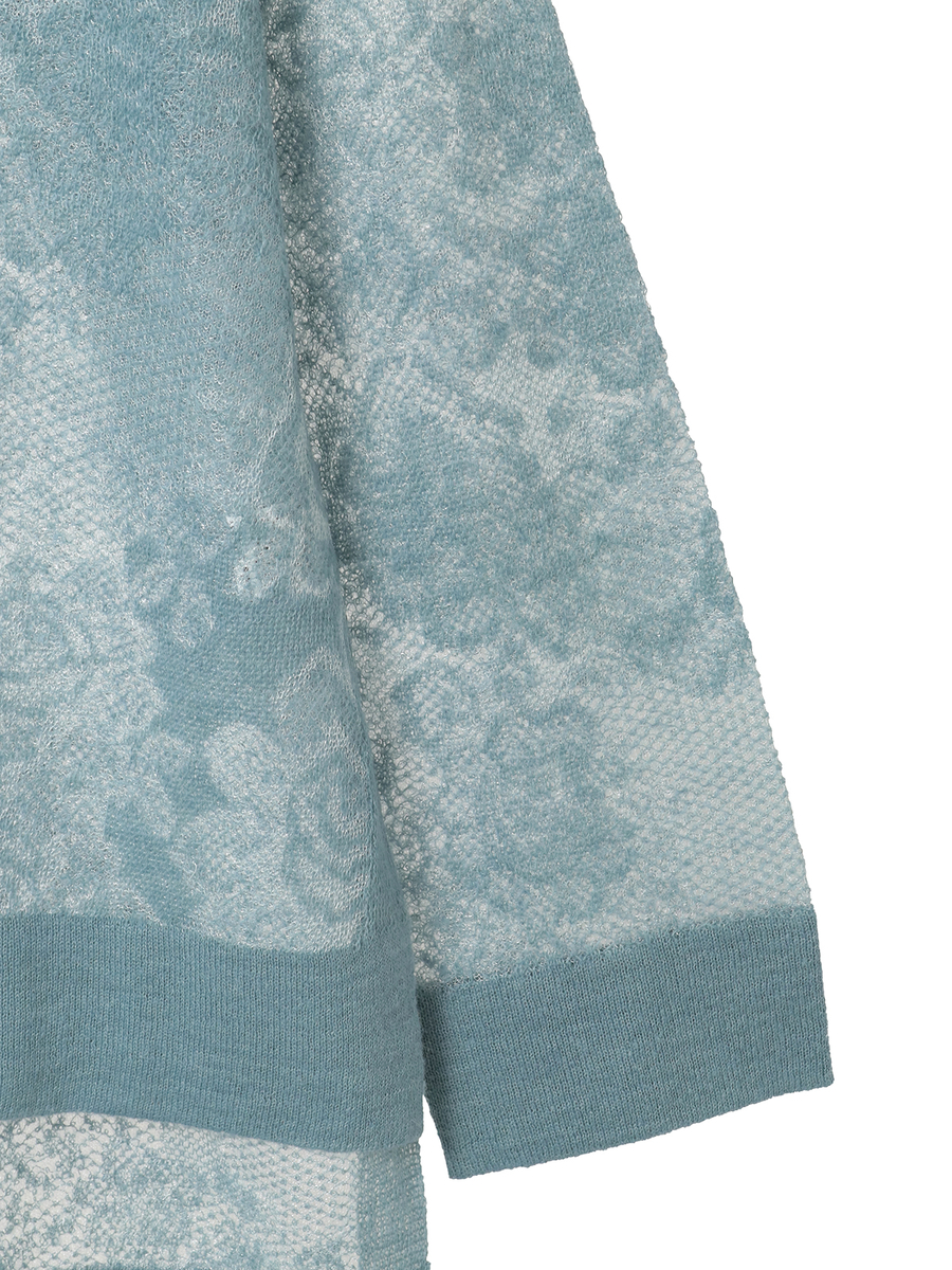 バラ柄レース編みニット 詳細画像 オフ 4