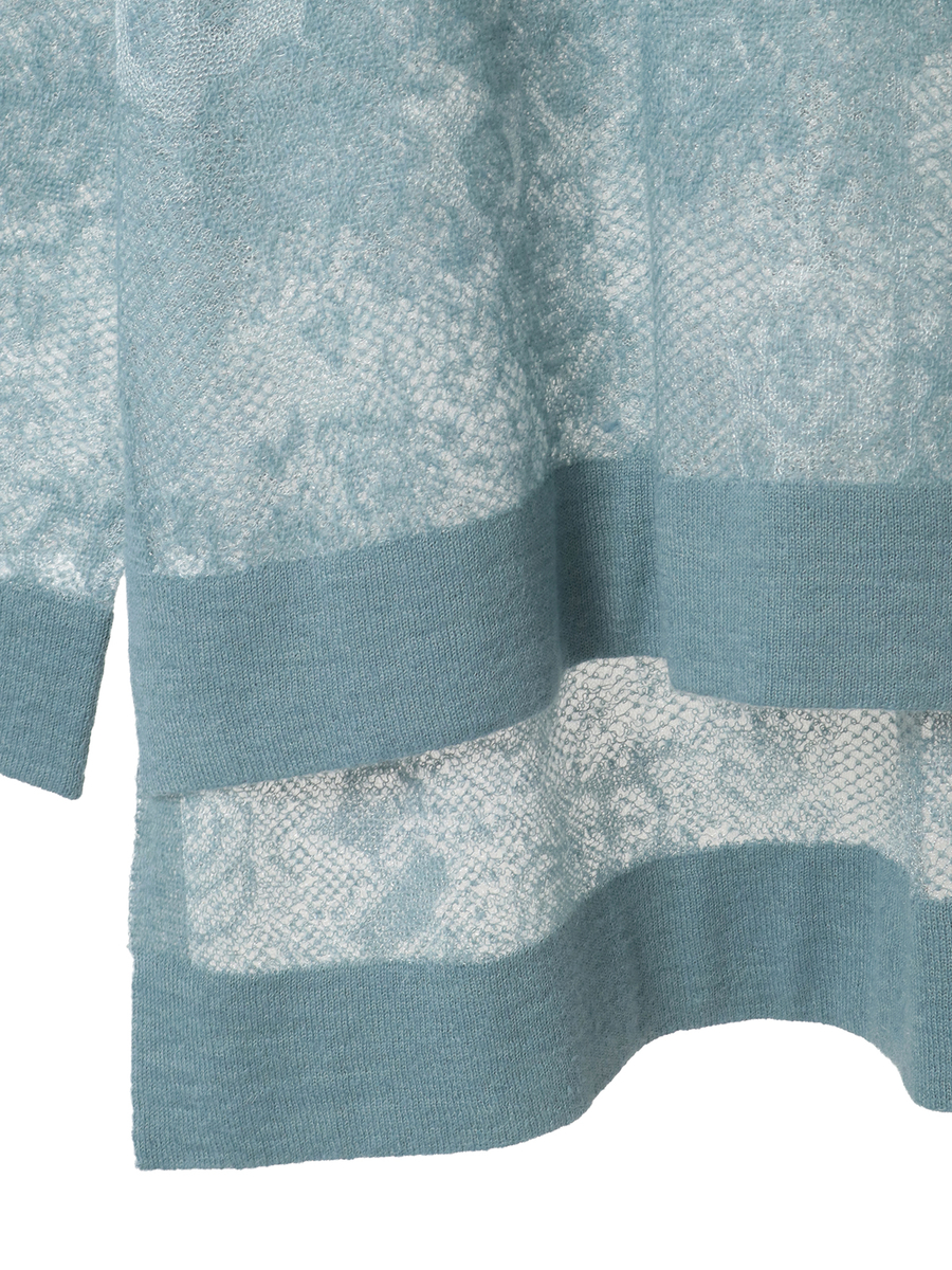 バラ柄レース編みニット 詳細画像 オフ 5