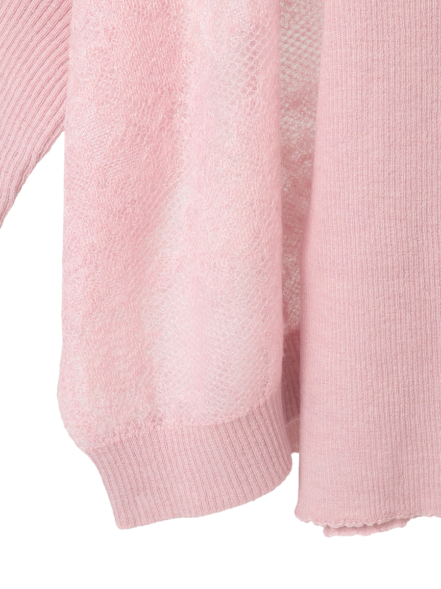 バラ柄レース編みニットボレロ 詳細画像 ピンク 5