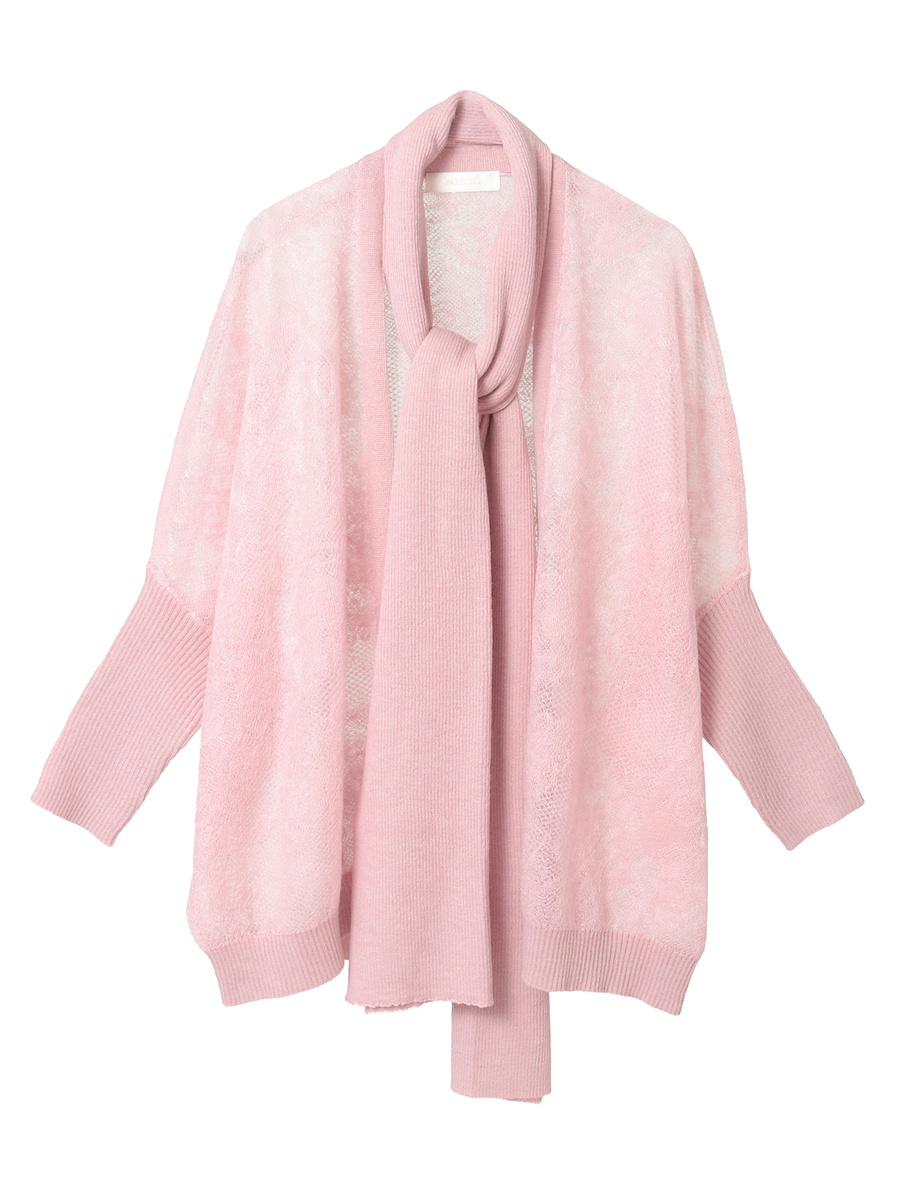 バラ柄レース編みニットボレロ 詳細画像 ピンク 1