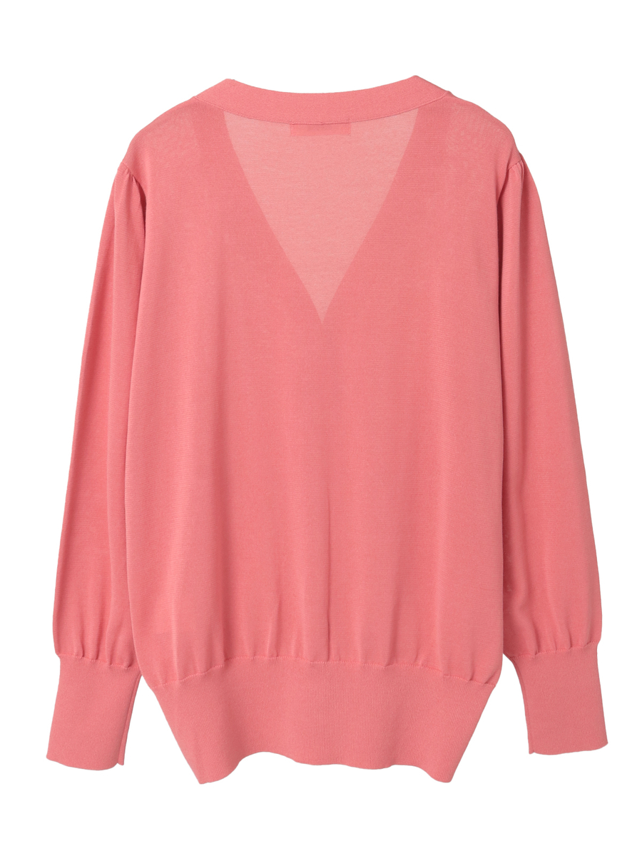 フラワーモチーフ付きニットカーディガン 詳細画像 パープル 2