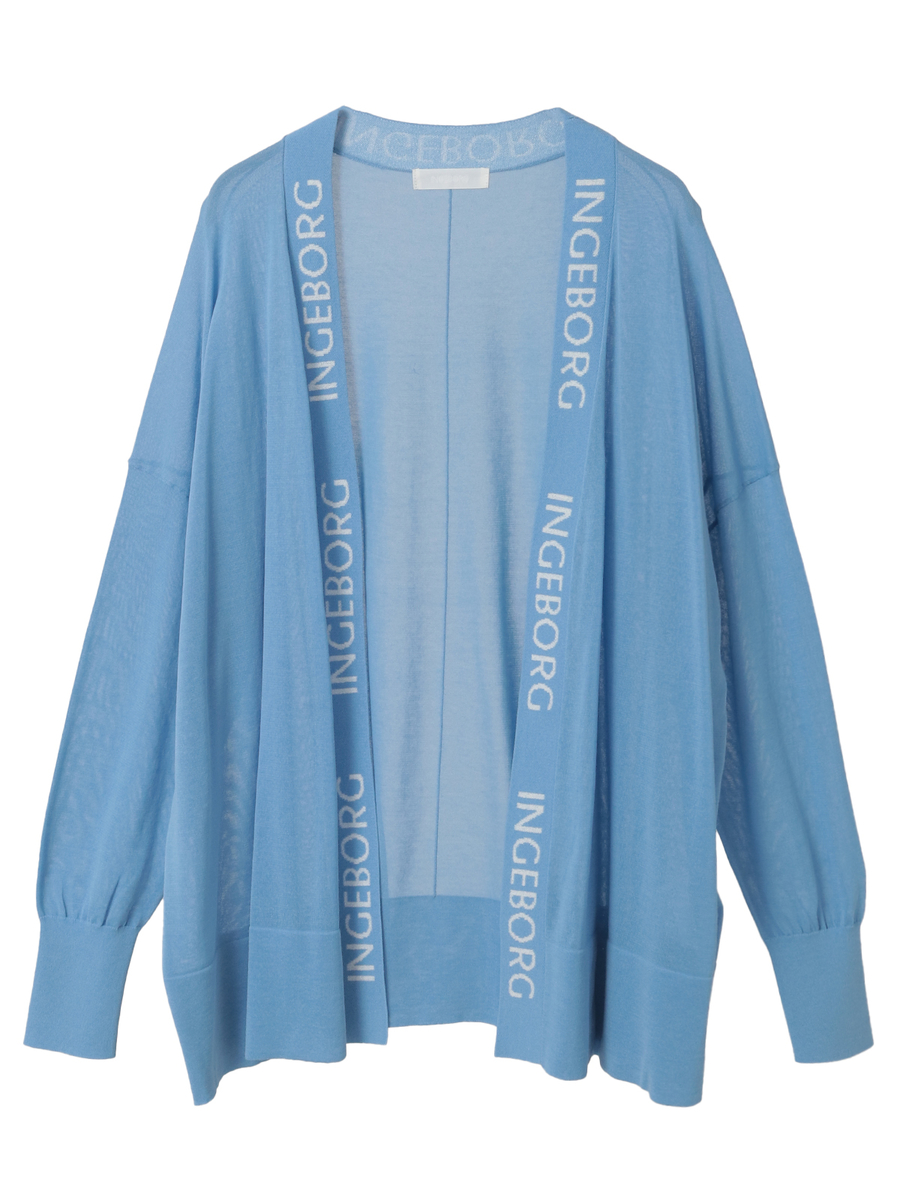 ロゴ使いニットカーディガン 詳細画像 ブルー 1