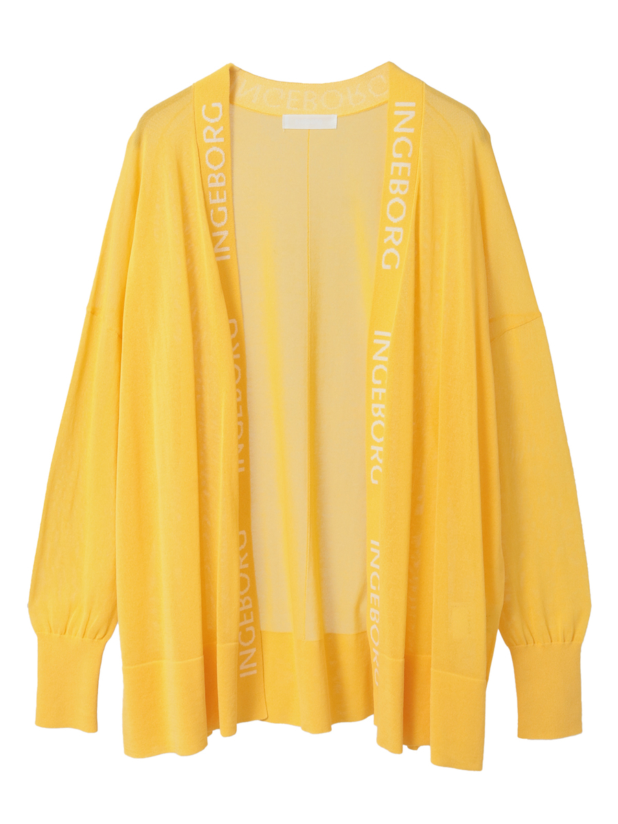 ロゴ使いニットカーディガン 詳細画像 イエロー 1