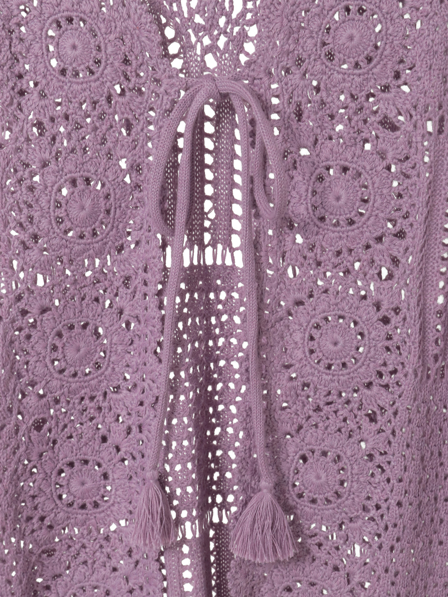 透かし編みパッチワークニットジレ 詳細画像 グリーン 6