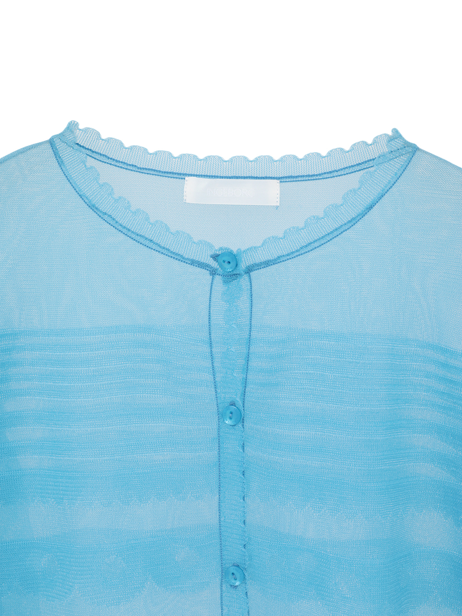 ボリュームスリーブニットカーディガン 詳細画像 ブルー 3