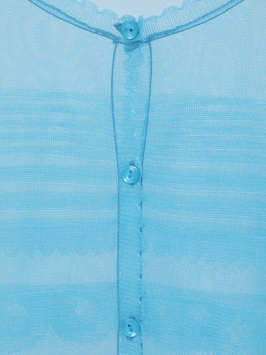 ボリュームスリーブニットカーディガン 詳細画像 ブルー 6