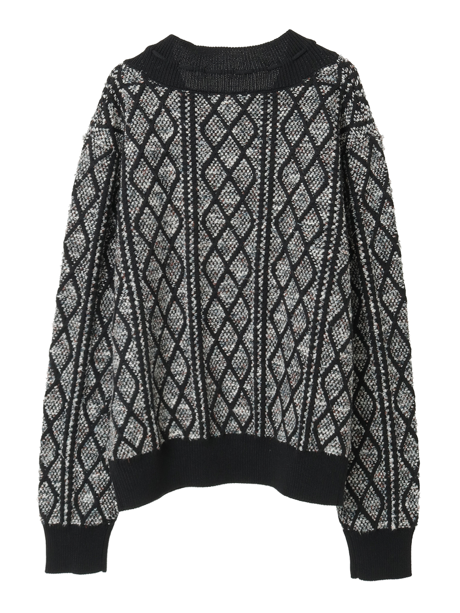 アラン編みVネックセーター 詳細画像 キナリ 2