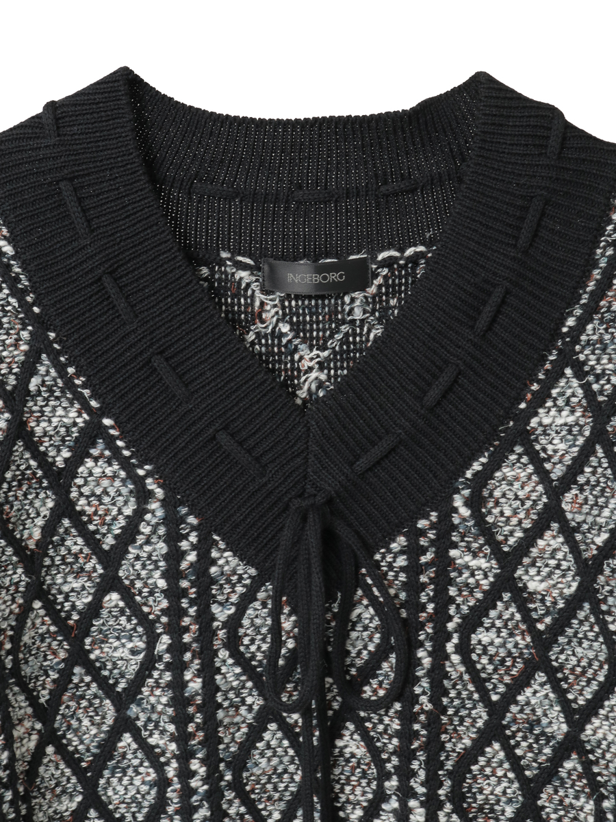 アラン編みVネックセーター 詳細画像 キナリ 3