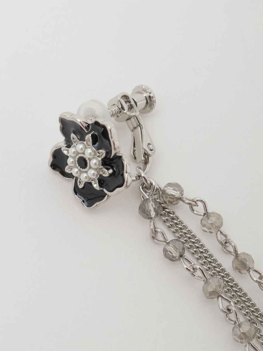 フラワーモチーフイヤリング 詳細画像 シルバー 3