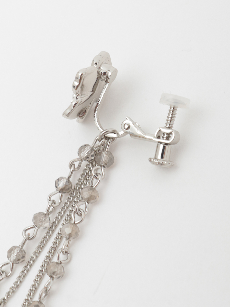 フラワーモチーフイヤリング 詳細画像 シルバー 4