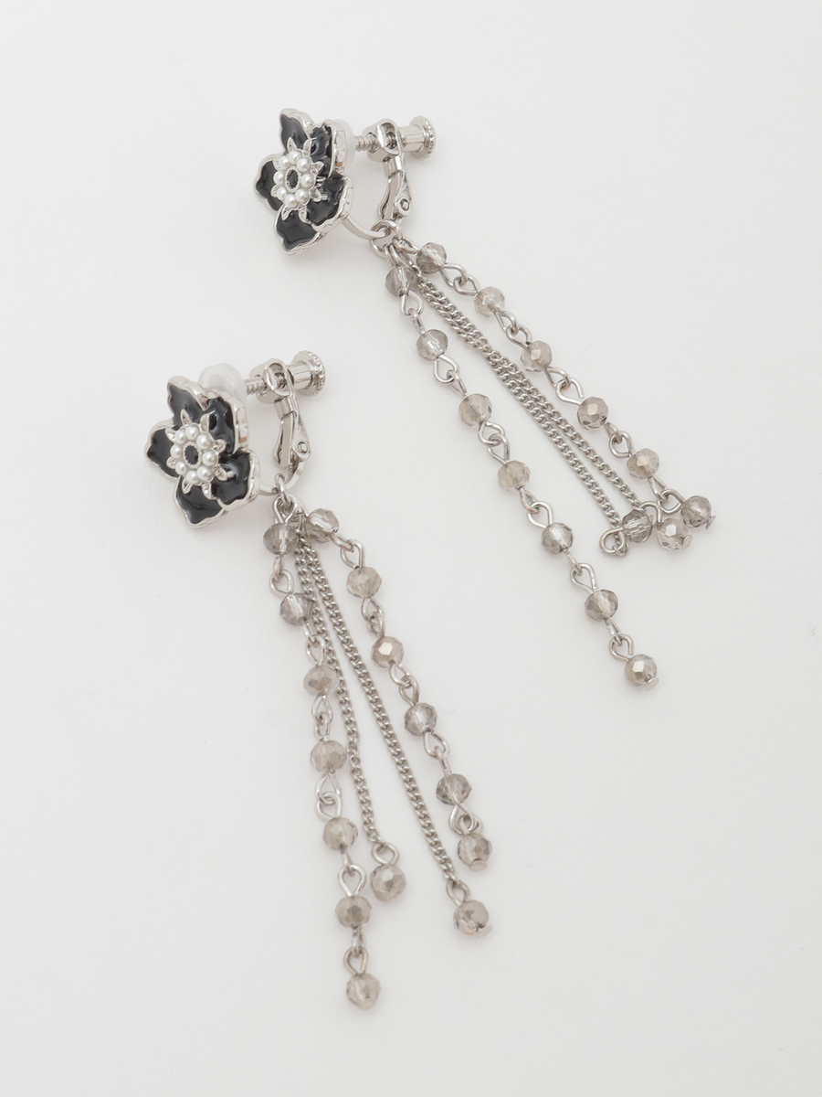 フラワーモチーフイヤリング 詳細画像 シルバー 1