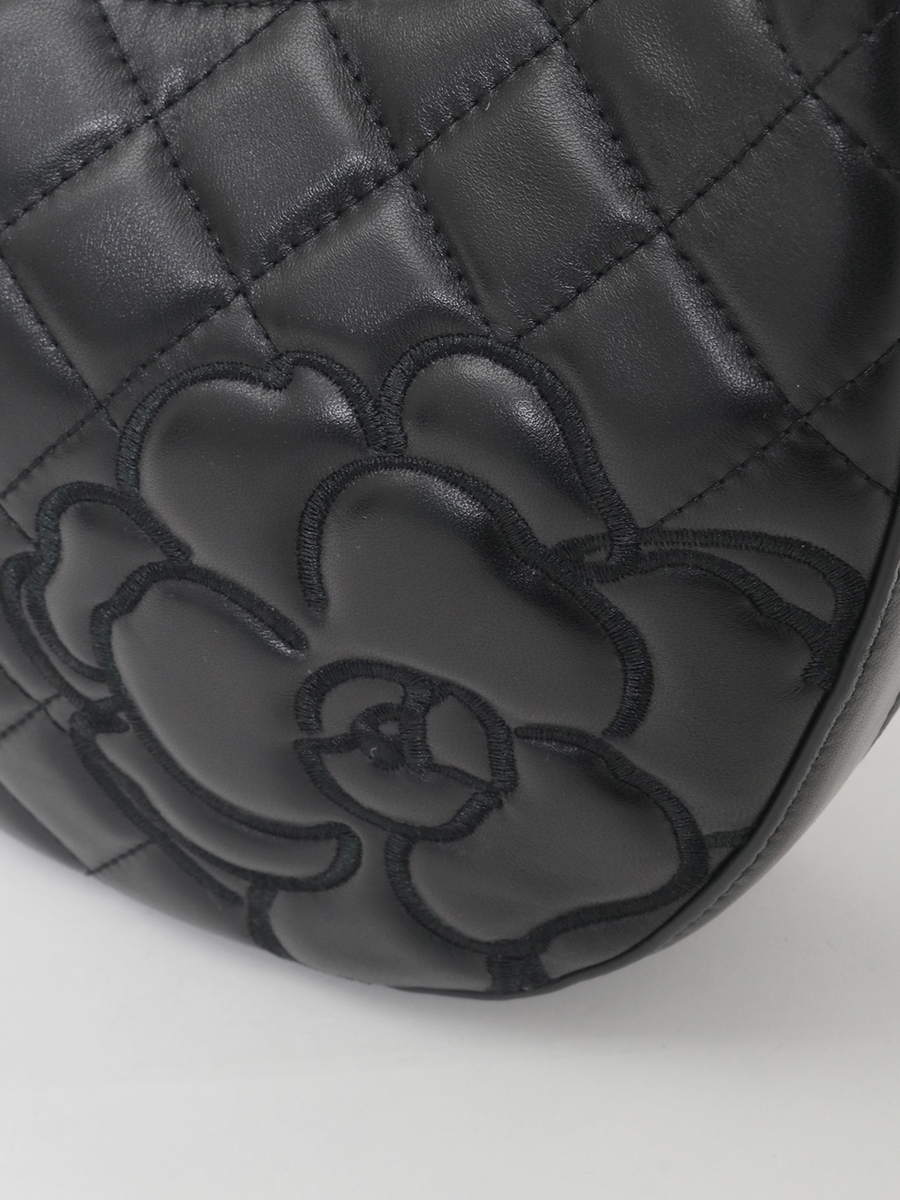 カメリア刺繍レザーバッグ 詳細画像 クロ 6