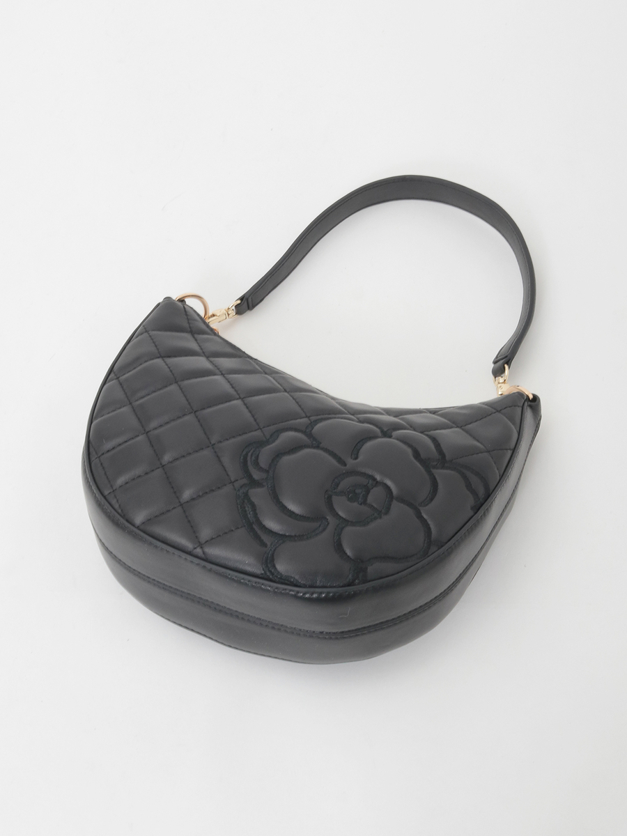 カメリア刺繍レザーバッグ 詳細画像 クロ 7